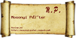 Mosonyi Péter névjegykártya