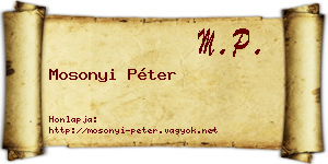 Mosonyi Péter névjegykártya
