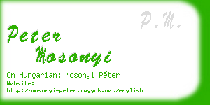 peter mosonyi business card