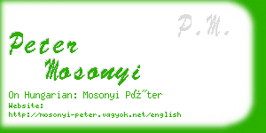 peter mosonyi business card